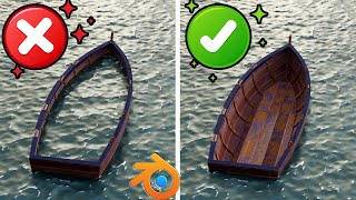 Correct Way To Create A Floating Boat With Ocean Modifier + Boolean Modifier | Blender Tutorial