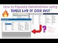 How to Populate DataGridView in C#.NET using Single Line of Code?