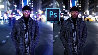 How to make your Night Portrait LOOK BETTER - Photoshop color grade - Arabic