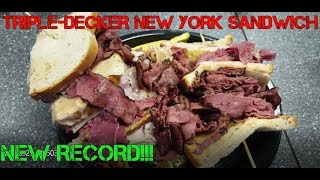 HUGE 4000+ CALORIE SANDWICH CHALLENGE IN NEW YORK - NEW RECORD - Man Vs Food - Jonny C's Big Mouth