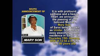 Mary Son ~ Short Obituary