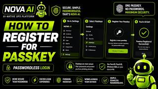HOW TO Register for Passkey in NOVA AI | Passwordless Login Setup