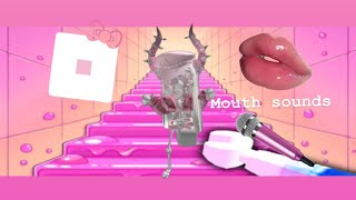 ASMR| Wet mouth sounds w mini mic | Roblox obby No talking