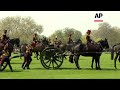 Gun salute at Hyde Park to celebrate Queen Elizabeth II's 92nd birthday