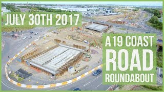 A19 Silverlink Coast Road Roundabout Development Update - July 30th 2017 - 4K Drone Footage