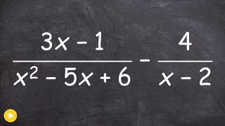 Subtract rational expressions then find the excluded values