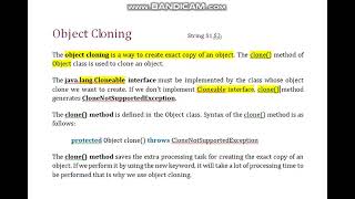 Java Programming Tutorial - Part 1 - Session 11 - Object Cloning