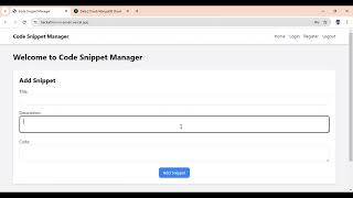 Code Snippet Manager - Hackathon(Week1)