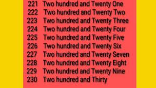 Counting Numbers 221-230/With  Number Words/Learning for Kids.