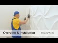 Wall decoration with plaster 3d wall panels. DIY Installation.