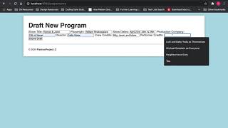 Flatiron Software Engineering Project 2 - Digital Theater Program Maker (Sinatra & ActiveRecord)