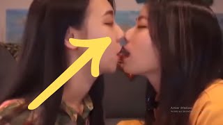 Japanese lovely tongue kiss Lesb*an kiss