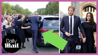Prince Harry opens car door for Meghan Markle after Windsor Castle walkabout
