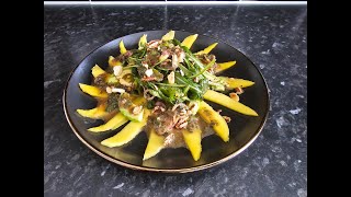 refreshing carpaccio with avocado and mango.🥑 🥭