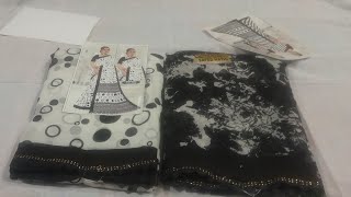 White and black  combination  sarees