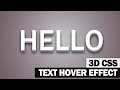 Cool CSS 3D Text Hover Effect Tutorial