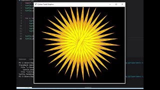 Python Turtle Sun Graphics in a Minute