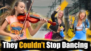 Dancing Girls dance to "Dance Monkey" - Tones and I | Street Performance - Karolina Protsenko Violin