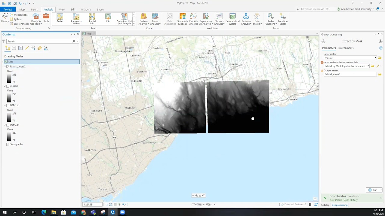 Mosaic And Extracting Images In ArcGIS Pro. - YouTube