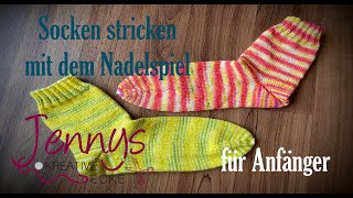 Socken stricken mit dem Nadelspiel für Sockenstrickanfänger