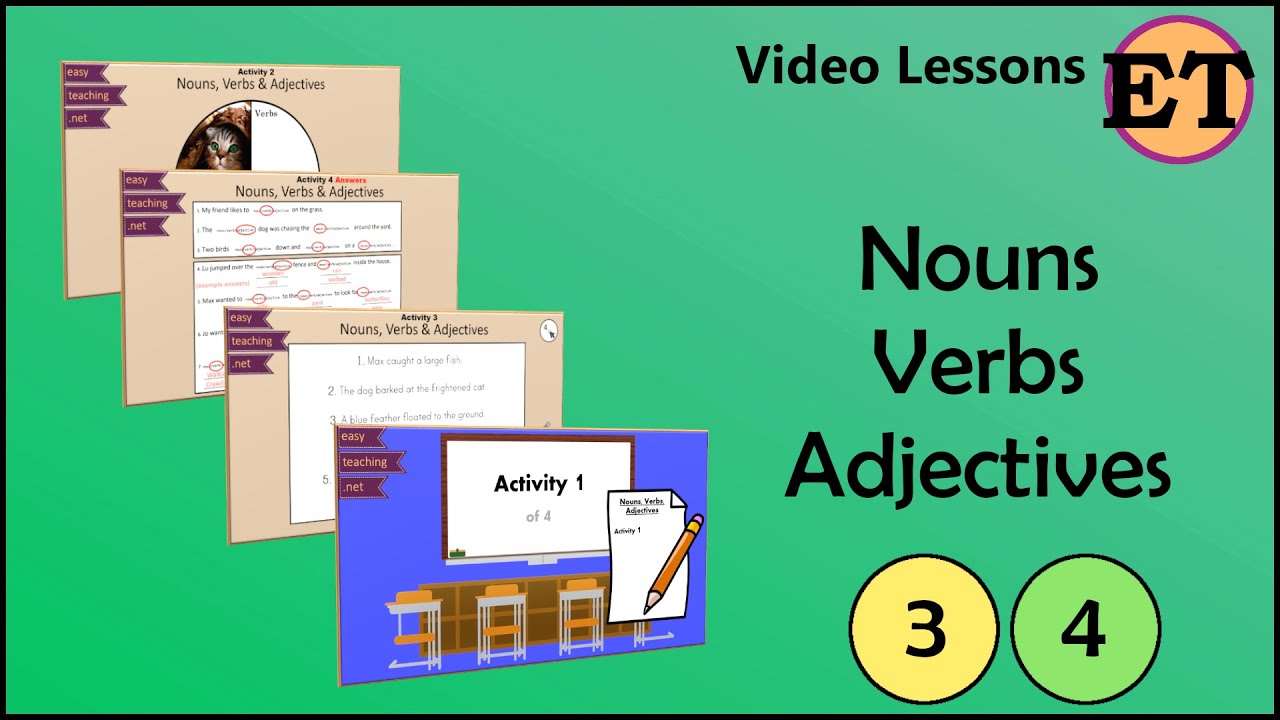 Noun Verb Adjective Worksheet