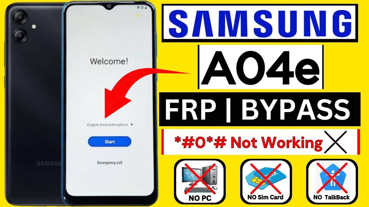 Samsung A04e FRP Bypass Android 12/13 Without PC | Samsung A042F Google ...