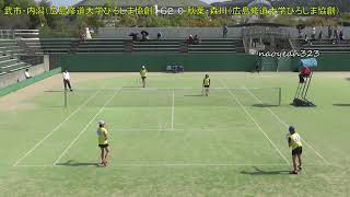 2019年 広島県高等学校ソフトテニス春季選手権大会 準決勝 武市・内潟（広島修道大学ひろしま協創高校） 対 秋葉・森川（広島修道大学ひろしま協創高校）