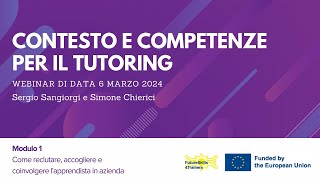 23 - Webinar 1 - Contesto e competenze per il tutoring