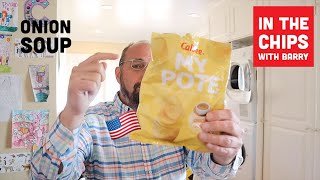 🇺🇸 Calbee My Pote Onion Soup potato chips on In The Chips with Barry