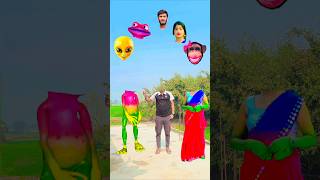 Me, funny dancing Frog and beautiful bhabhi correct head matching #funny ##shorts #mmmrazz #comedy