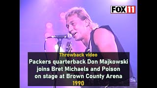 Packers QB Don Majkowski joins Bret Michaels and Poison on stage