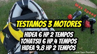 Test hidea 6 hp tohatsu 6 hp hidea 9.8 hp  inflatable boat#adventure #Boat #MaxSpeed #Tohatsu #Hidea