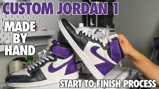 CUSTOM JORDAN 1 PURPLE HAZE : Handmade Sneakers From Scratch