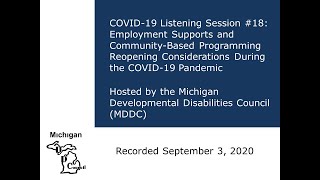 MDDC COVID 19 Webinar #18 Recorded September 3, 2020