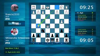 AMAZING FORCED CHECKMATE!! 😜👏🏻🎉 CHESS — Francis (SPAIN 🇪🇸) Vs. Shivanshu (INDIA 🇮🇳), 0-1