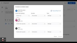 Google Classroom: Posting an assignment across multiple classes