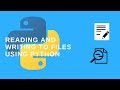 Reading and writing to files using python