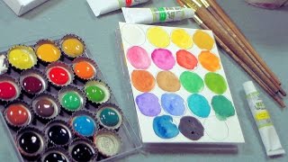 DIY bottlecap palette and cheap watercolor supplies