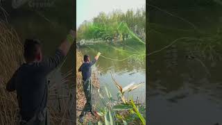 What is this operation, refers to left and right #fishing #realoutdoor #outdoor cast net fishing #o