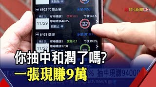 比中頭獎機率高!和潤新股中籤率4.74% 抽中現賺94000元 年底前還有5檔新股申購│非凡新聞│20191203