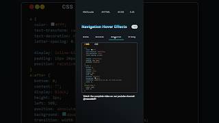 ✨ Create a Stylish Navigation Bar with Underline Hover Effects Using CSS | MZCode01 #css #coding