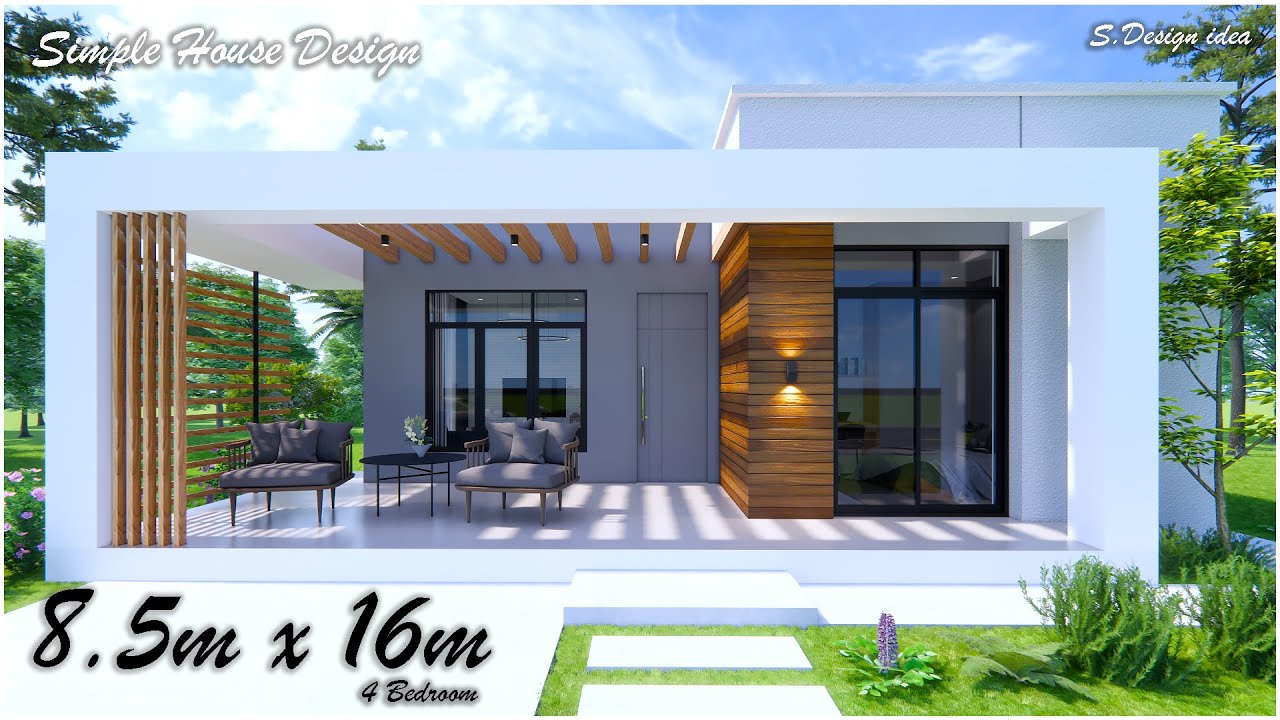 Simple House House Design Idea 8 5m X 16m 136sqm 4bedrooms