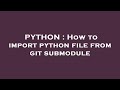 PYTHON : How to import python file from git submodule