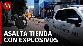 Sujeto asalta tienda con amenaza de explosivos en plaza comercial al sur de Culiacán