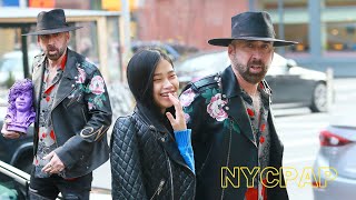 Nicolas Cage  and wife Riko Shibata do some shopping  in Soho New York after Thanksgiving