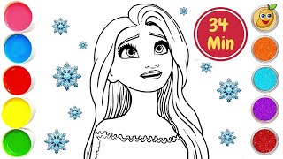 Frozen 2 Elsa Princess Drawing For Kids + 4 More Princess Drawing Video