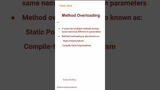 Method Overloading (13) #corejava