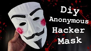 Diy สอนทำหน้ากาก แฮ็กเกอร์ จากวัสดุเหลือใช้ | How to make Hacker , Anonymous mask from paper