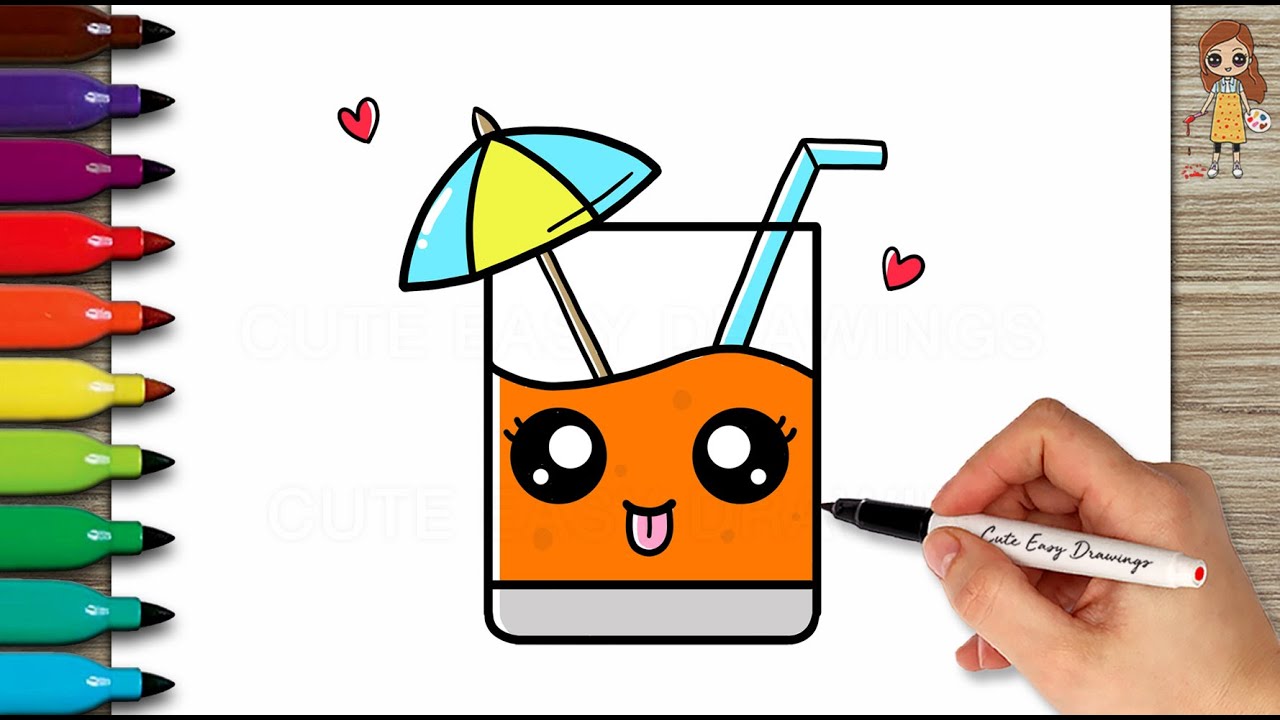 Easy Pictures To Draw Cute Drinks Food And Drink Drawing Cute Colorful