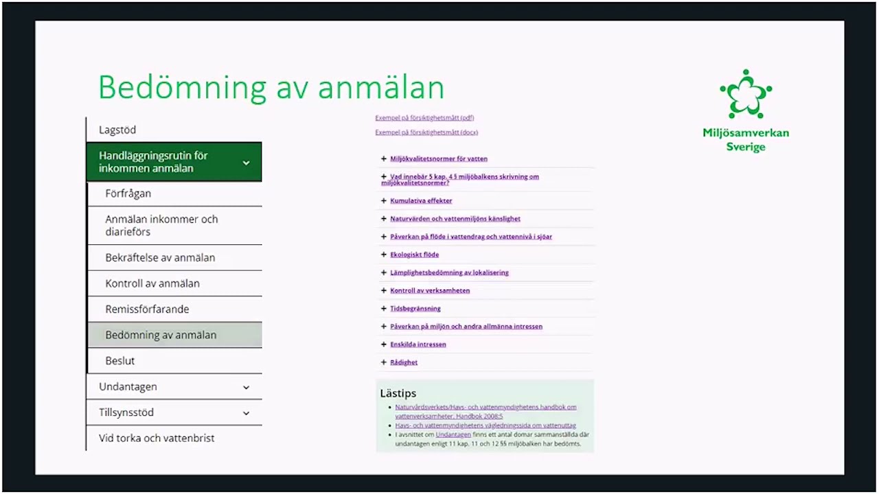 Webbinarium Om Anmälan Och Tillsyn Av Vattenuttag 2021-09-28 - YouTube